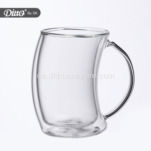 Doppelwandige Kaffeetassen aus Glas Glasbecher